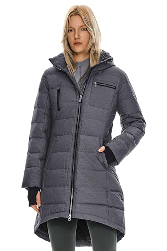 Orolay Damen Daunenmantel Winterjacke Langarm, Schwarzgrau, M von Orolay