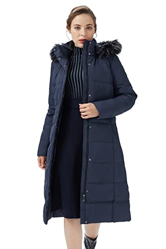 Orolay Damen Daunenmantel mit Kapuze Verdickte Daunenjacke Marine XL von Orolay