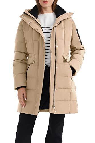 Orolay Damen Kapuzenjacke Daunenmantel Warmer Winter Puffermantel Verdickt Steppmantel Khaki M von Orolay