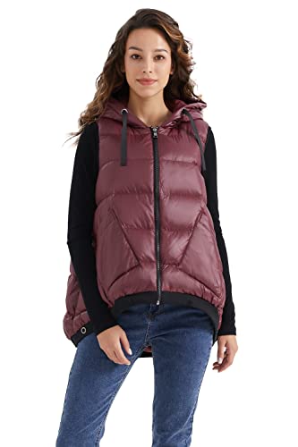 Orolay Damen Puffer Daunenweste Warme ärmellose Winterjacke Rot S von Orolay