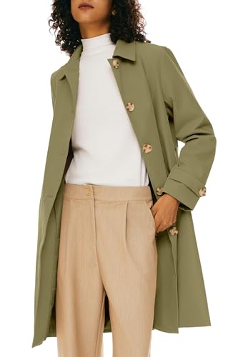 Orolay Damen Trenchcoat Einreihige Mittellange Classic Revers Winddichte, schlanke Oberbekleidung Grün L Orolay Damen Trenchcoat Einreihige Mittellange Classic Revers Winddichte, schlanke Oberbekleidung Grün L von Orolay