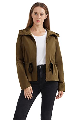 Orolay Damen Trenchcoat Leichte Jacke mit Kapuze Outwear Kaffee XL von Orolay