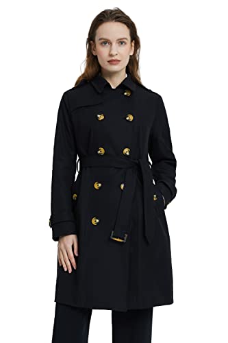 Orolay Damen Trenchcoat lang Klassisch Mantel Outfit Schwarz M von Orolay