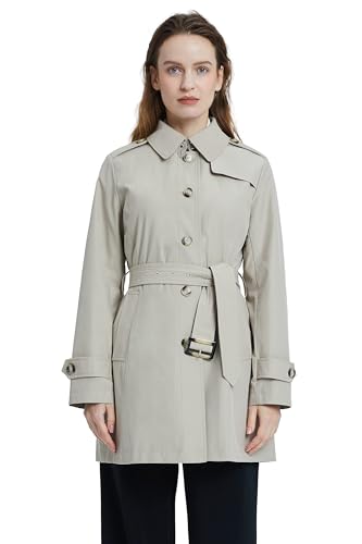 Orolay Damen Trenchcoat mit Gürtel Winddicht Klassischer Mantel Schmale Outdoor Jacken mit Breitem Revers Beige L von Orolay