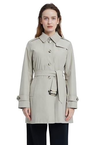 Orolay Damen Trenchcoat mit Gürtel Winddicht Klassischer Mantel Schmale Outdoor Jacken mit Breitem Revers Beige S von Orolay