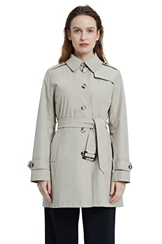 Orolay Damen Trenchcoat mit Gürtel Winddicht Klassischer Mantel Schmale Outdoor Jacken mit Breitem Revers Beige XL von Orolay