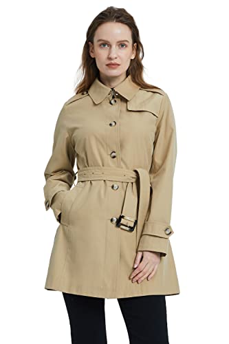 Orolay Damen Trenchcoat mit Gürtel Winddicht Klassischer Mantel Schmale Outdoor Jacken mit Breitem Revers Khaki L von Orolay