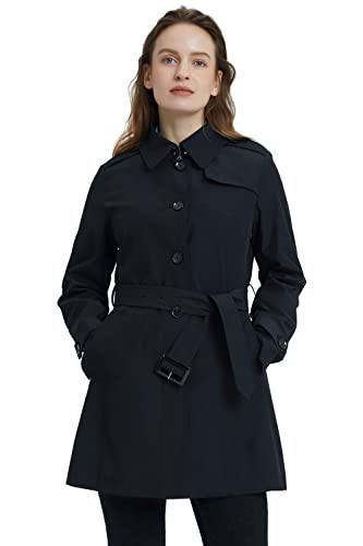 Orolay Damen Trenchcoat mit Gürtel Winddicht Klassischer Mantel Schmale Outdoor Jacken mit Breitem Revers Schwarz L von Orolay