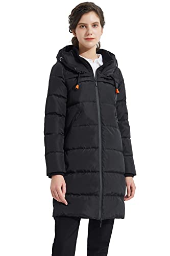 Orolay Damen Verdickte Lange Daunenjacke Damen Kapuzenmantel Female Steppmantel Frauen Puffer Wintermantel N-Schwarz M von Orolay