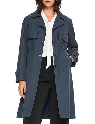 Orolay Damen-Windjacke Lang Klassisch Trenchcoat mit Verstellbaren Bündchen und Elastischem Kordelzug an der Taille Marine M von Orolay