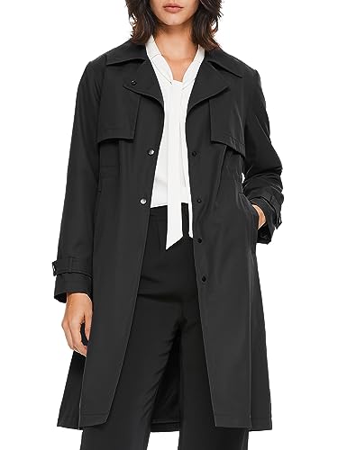 Orolay Damen-Windjacke Lang Klassisch Trenchcoat mit Verstellbaren Bündchen und Elastischem Kordelzug an der Taille Schwarz XL von Orolay