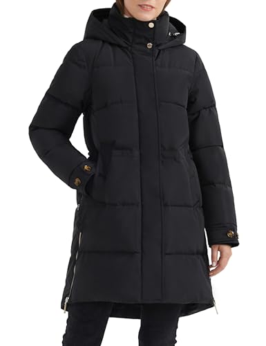 Orolay Damen Winter Dicker Puffermantel Warme Jacke mit Kapuze Schwarz L von Orolay