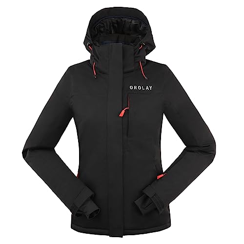 Orolay Damen Winter Skijacke Wasserdichte Schnee Wintermäntel Alles Schwarz M von Orolay