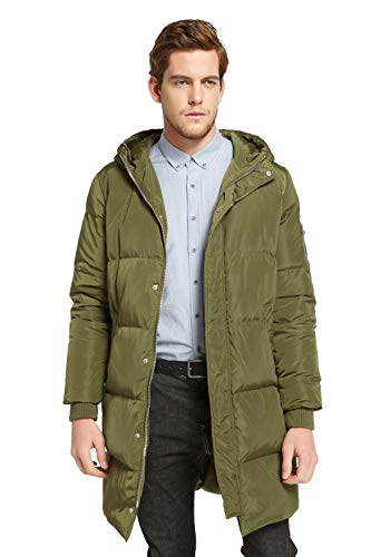 Orolay Herren Daunenjacke Warmer Wintermantel Mittellang Freizeit Hooded Steppmantel Armeegrün XXL von Orolay