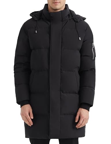 Orolay Herren Daunenjacke Warmer Wintermantel Mittellang Freizeit Hooded Steppmantel Neues Schwarz S von Orolay