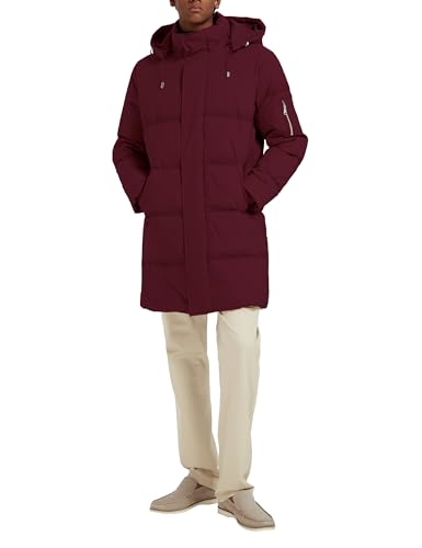 Orolay Herren Daunenjacke Warmer Wintermantel Mittellang Freizeit Hooded Steppmantel Rot L von Orolay