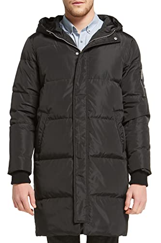 Orolay Herren Daunenjacke Warmer Wintermantel Mittellang Freizeit Hooded Steppmantel Schwarz L von Orolay