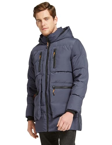 Orolay Herren Verdickter Hoodie Daunenmantel Warmer Mantel Lsolierter Winterparka Blau L von Orolay