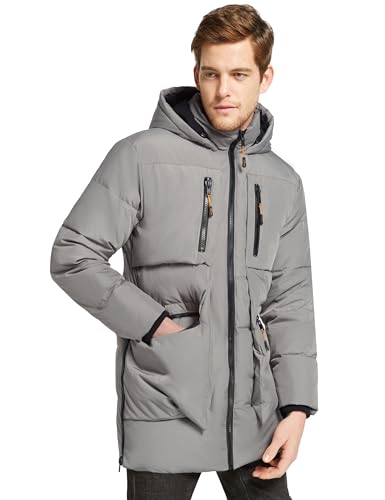 Orolay Herren Verdickter Hoodie Daunenmantel Warmer Mantel Lsolierter Winterparka Grau XL von Orolay