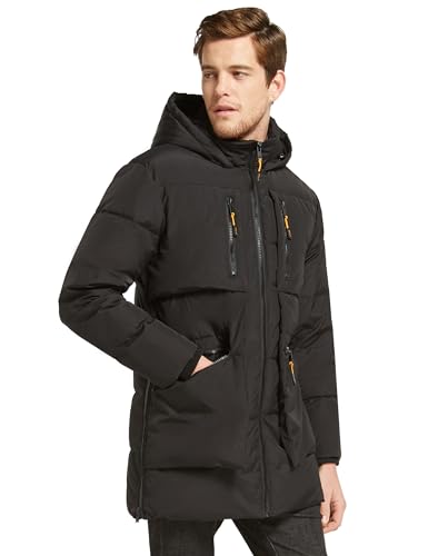 Orolay Herren Verdickter Hoodie Daunenmantel Warmer Mantel Lsolierter Winterparka Schwarz XXL von Orolay