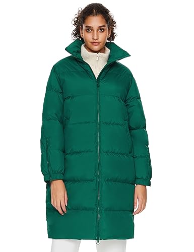 Orolay Lange Daunenjacke für Damen, Winter-Pufferjacke, Daunenmantel mit hohem Kragen und langärmeligem durchgehendem Reißverschluss Grün Medium von Orolay