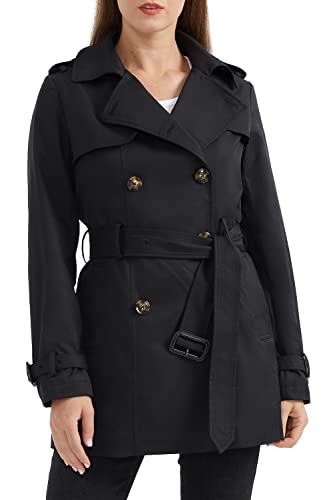 Orolay Zweireihiger Trenchcoat für Damen mit Gürtel Frauen Regenmantel Female Windjacke Schwarz M von Orolay