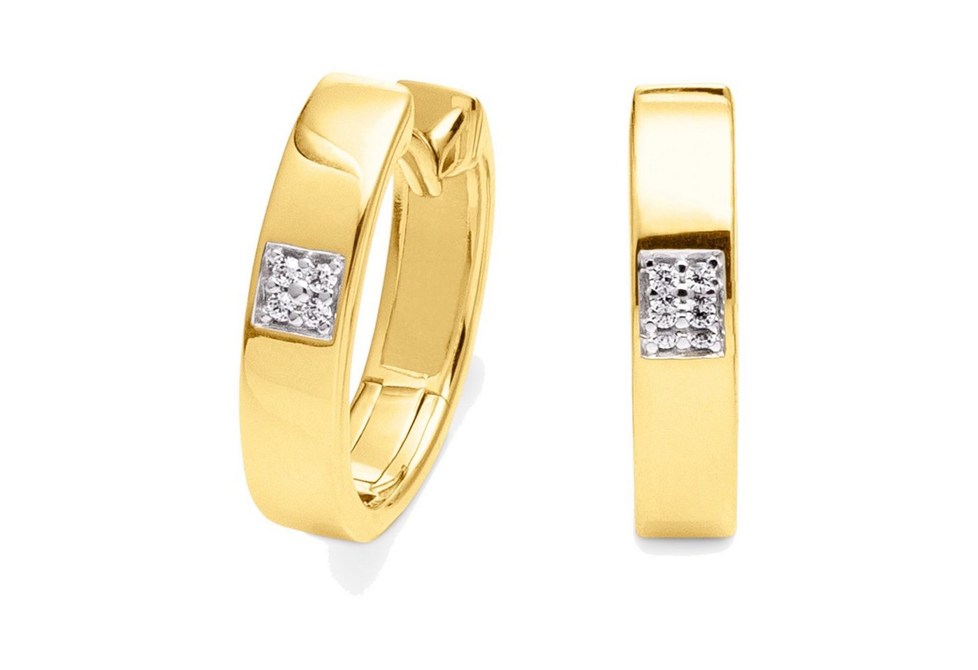 Orolino Paar Creolen Gold 585 Brillanten 0,03ct. von Orolino