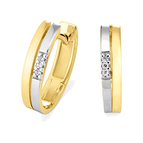 Orolino Damen Ohrringe 585/- Gold 1,4cm Glänzend Brillant gelb 0.03 Karat 067310012-1 von Orolino