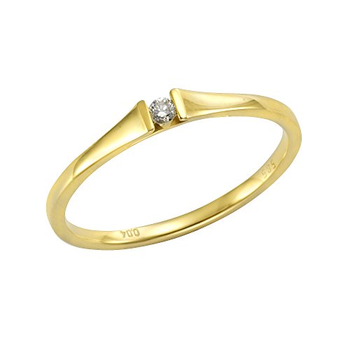 Orolino Damen Ring 585/- Gold Glänzend Brillant gelb 0,04ct. 067370095-1 von Orolino