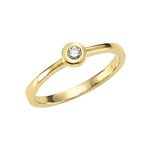 Orolino Damen Ring 750/- Gold Glänzend Brillant gelb 0,07ct. 067370080-2 von Orolino