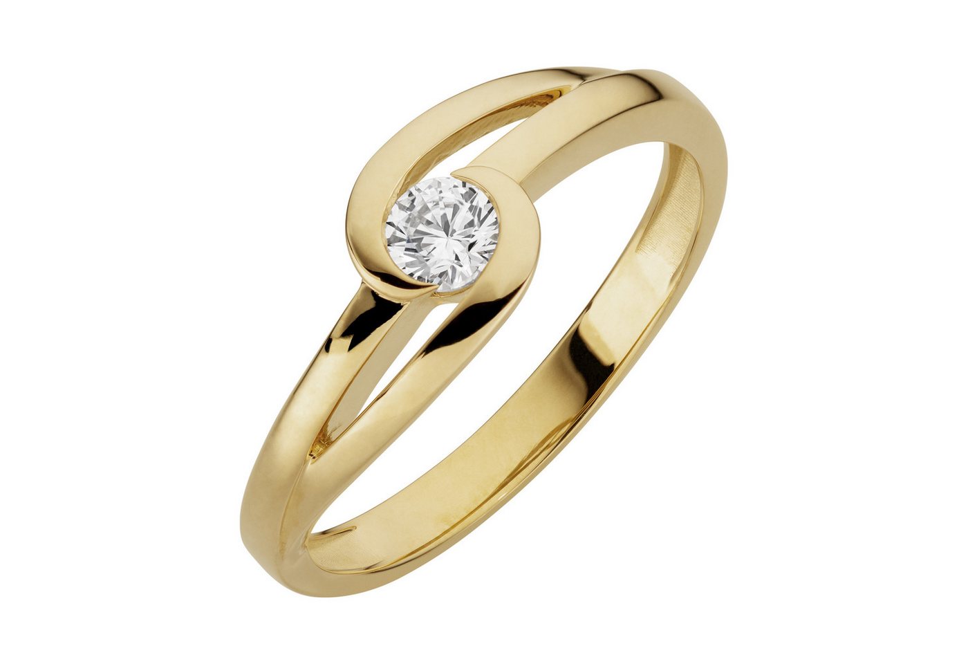 Orolino Fingerring 333/- Gelbgold glanz synth. Zirkonia von Orolino