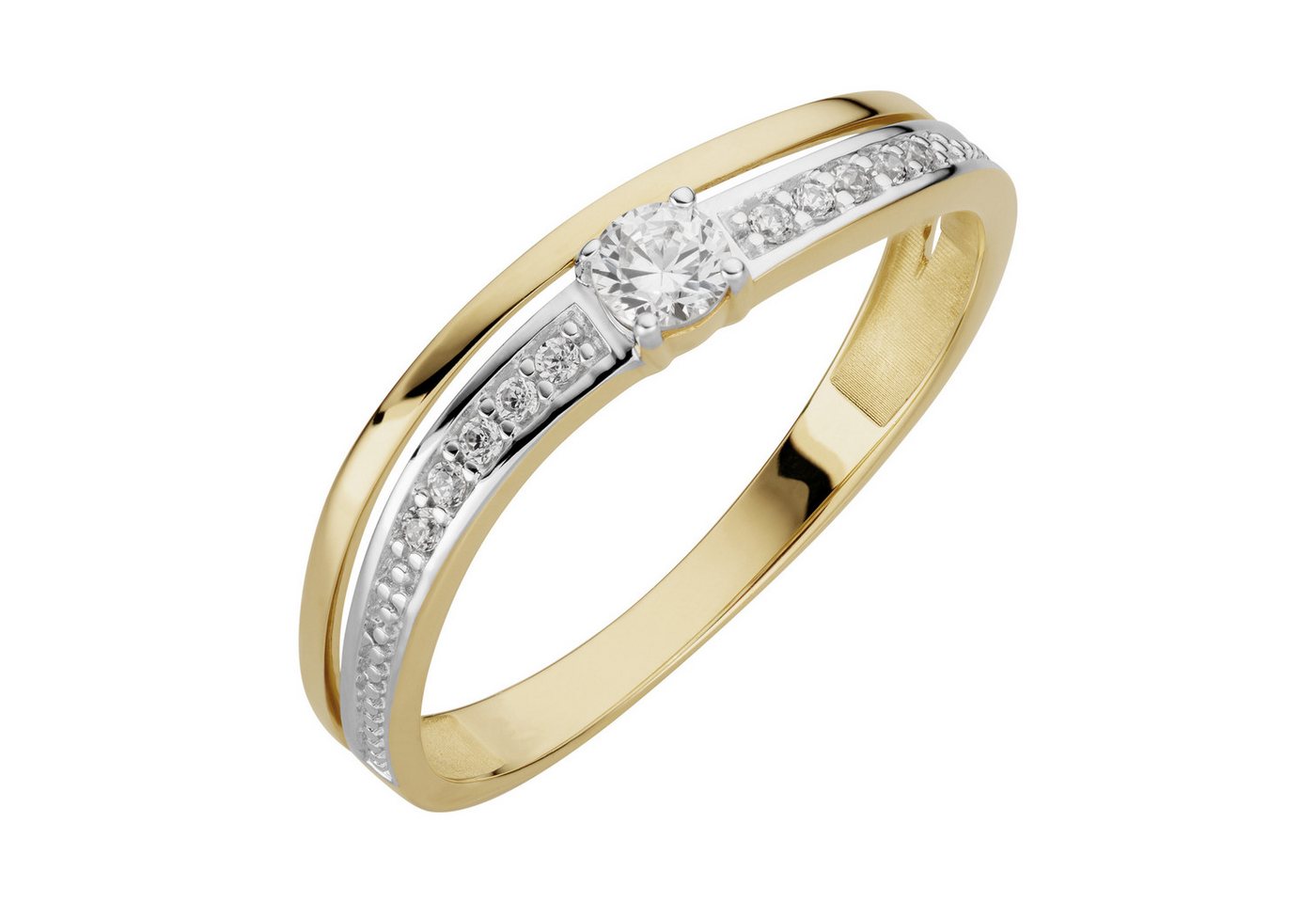 Orolino Fingerring 333/- Gelbgold glanz synth. Zirkonia von Orolino