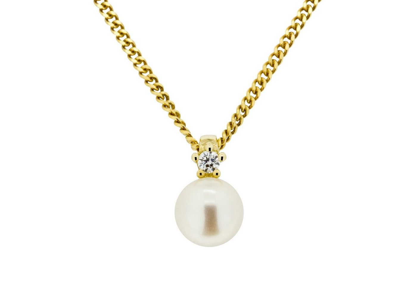 Orolino Kette mit Anhänger 585/- Gelbgold Brillant + Perle von Orolino