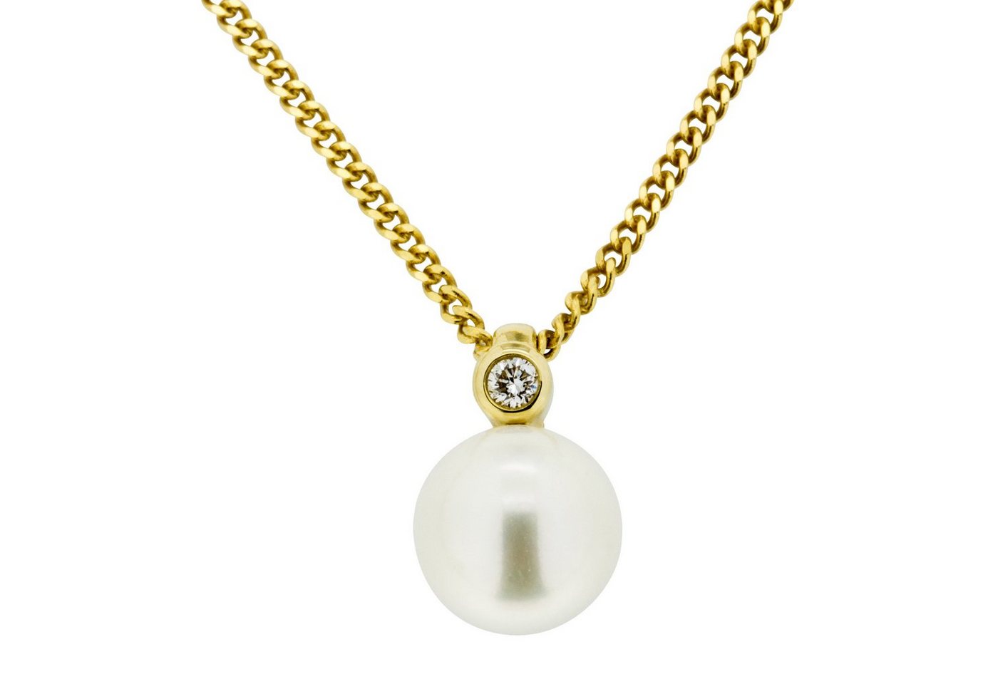 Orolino Kette mit Anhänger 585/- Gelbgold Brillant + Perle von Orolino