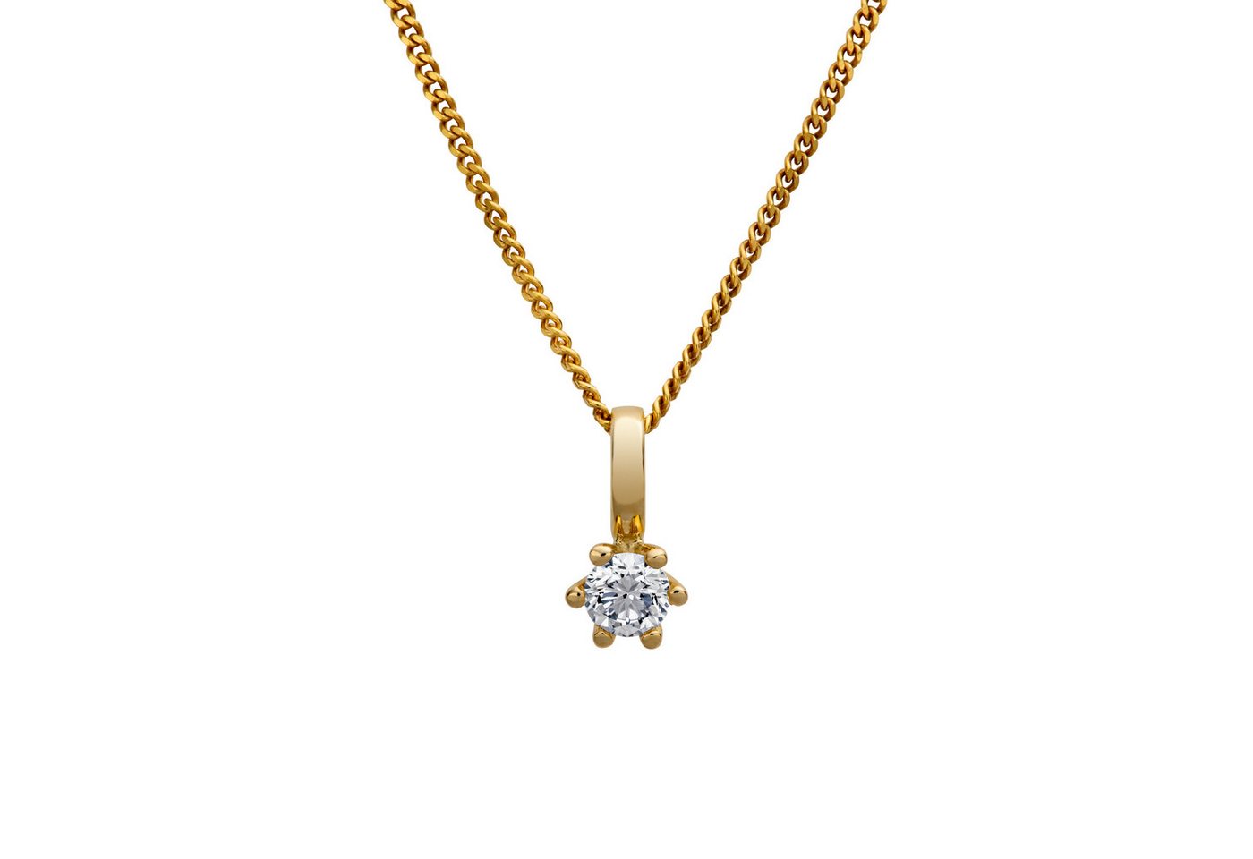 Orolino Kette mit Anhänger 585/- Gelbgold Brillant SI Vollschliff Rund von Orolino