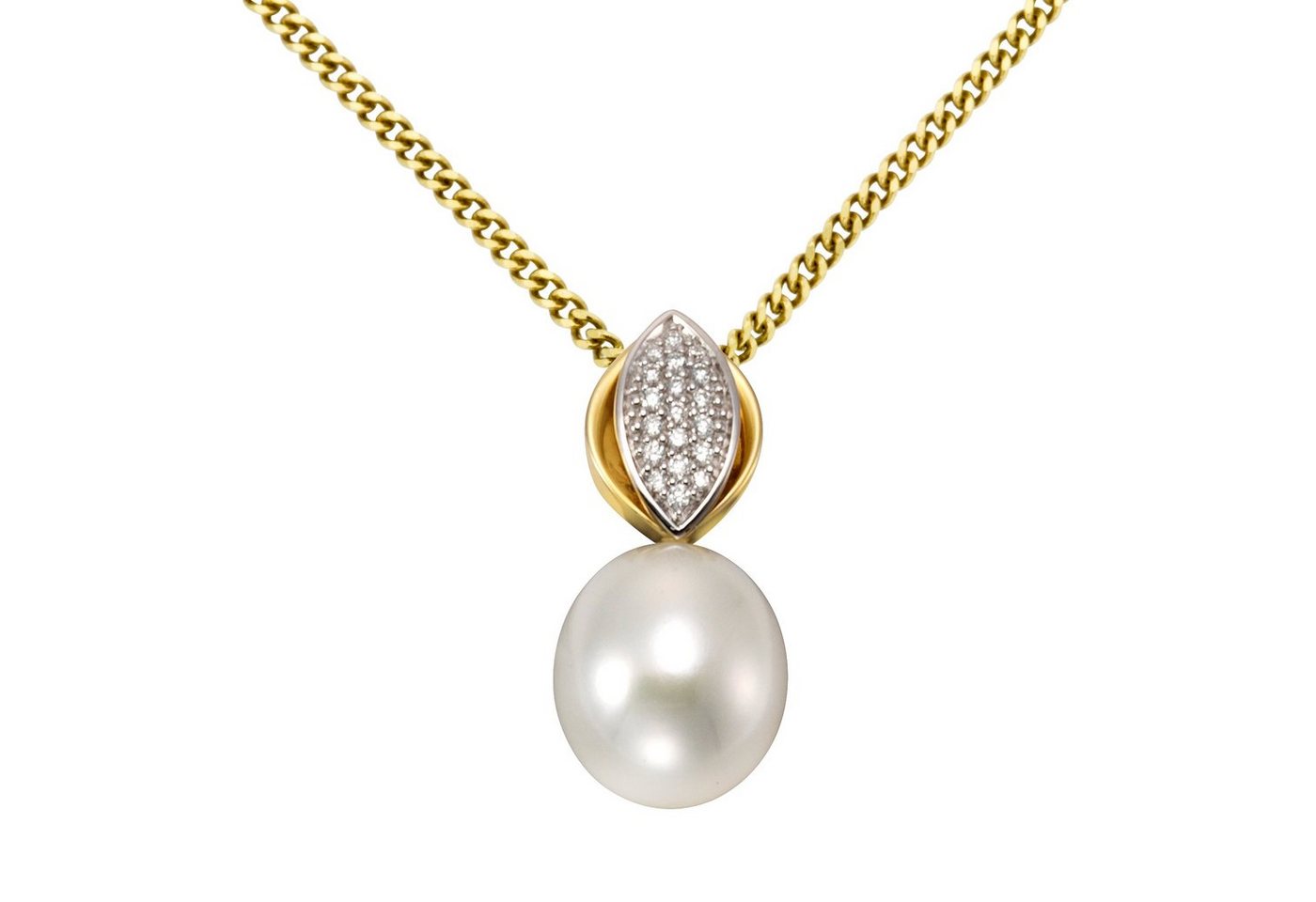 Orolino Kette mit Anhänger 585/- Gelbgold Perle Brillanten von Orolino