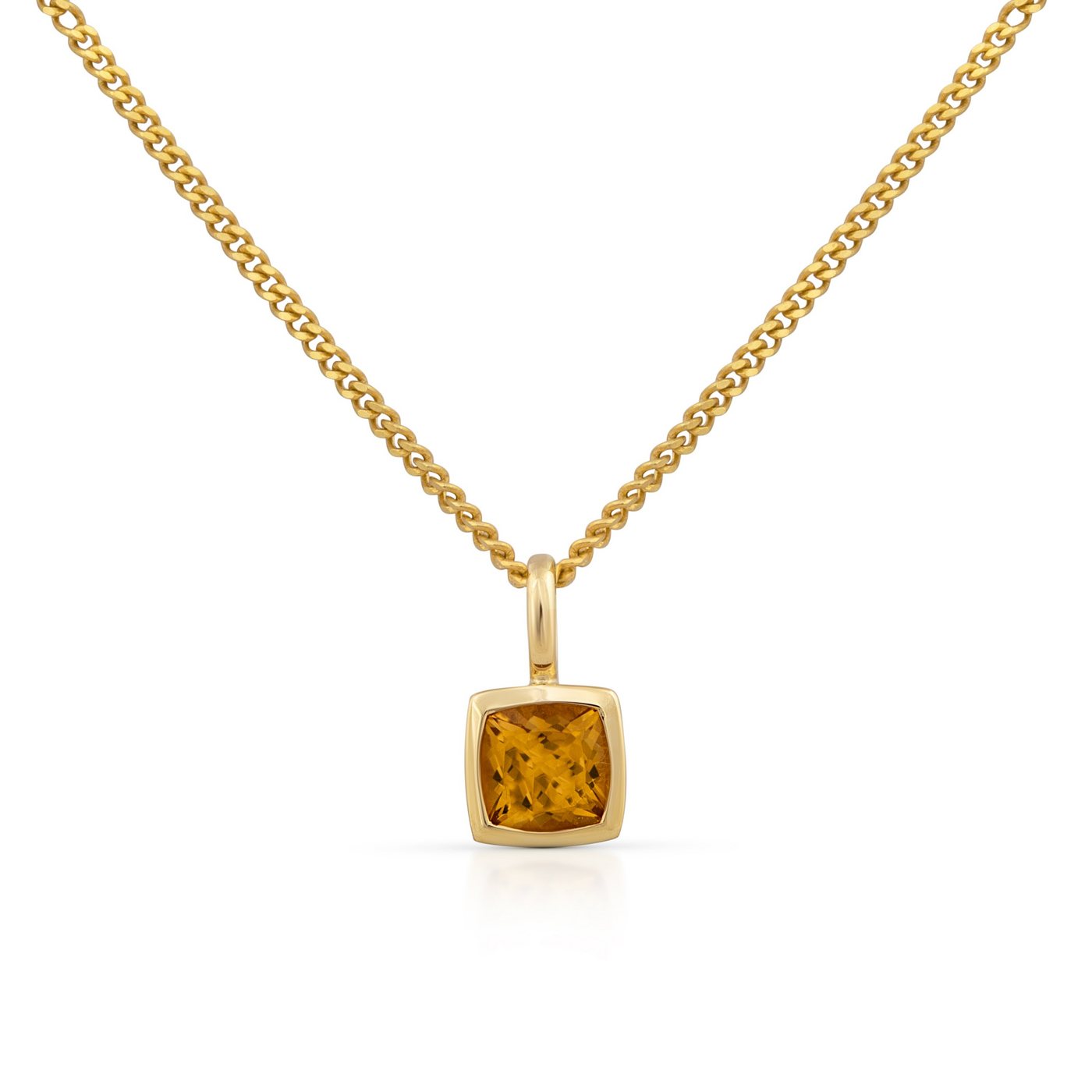 Orolino Kette mit Anhänger 585 Gold Citrin 5x5mm von Orolino