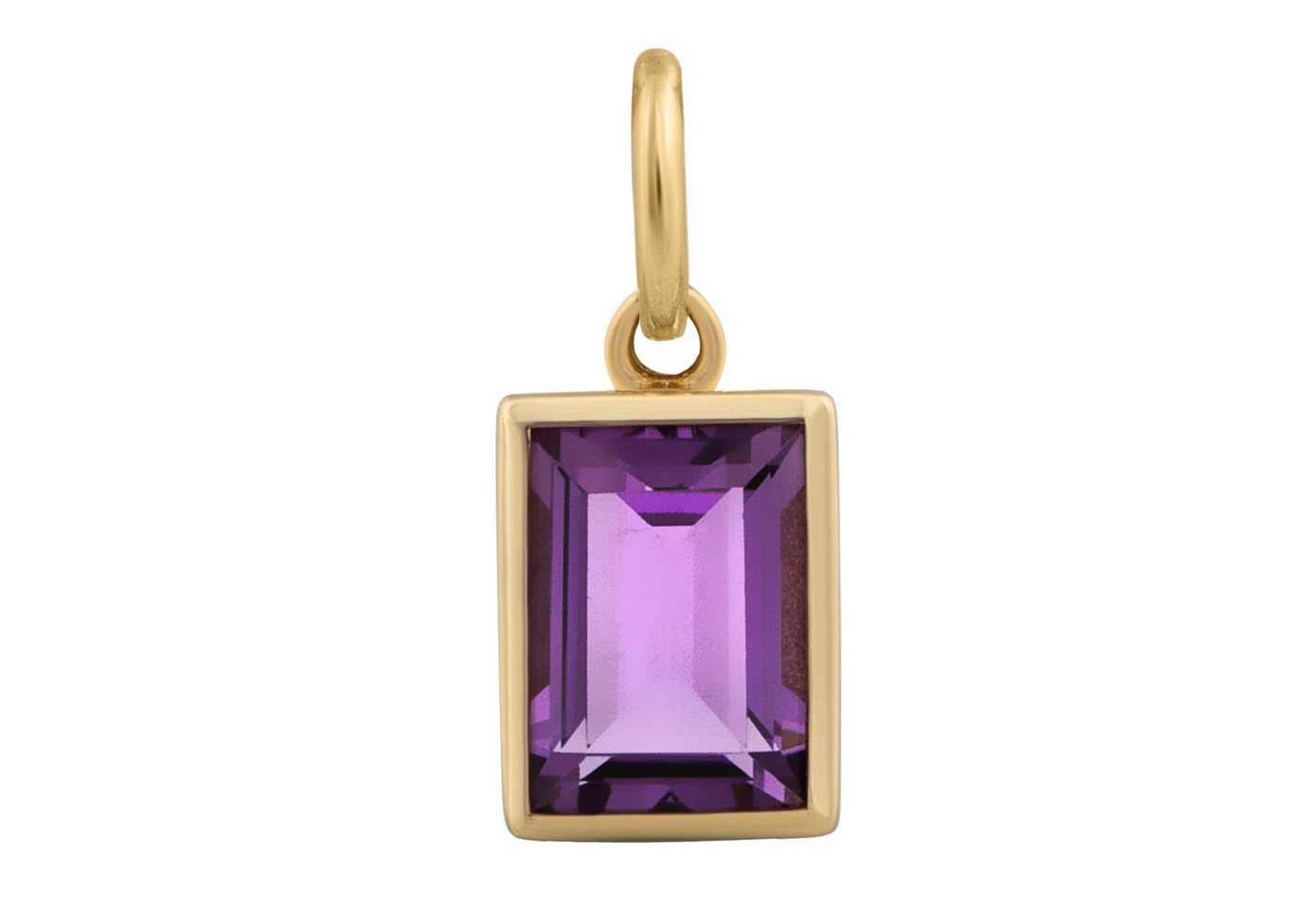 Orolino Kettenanhänger 585 Gold mit echtem Amethyst 6,5x4,5mm von Orolino