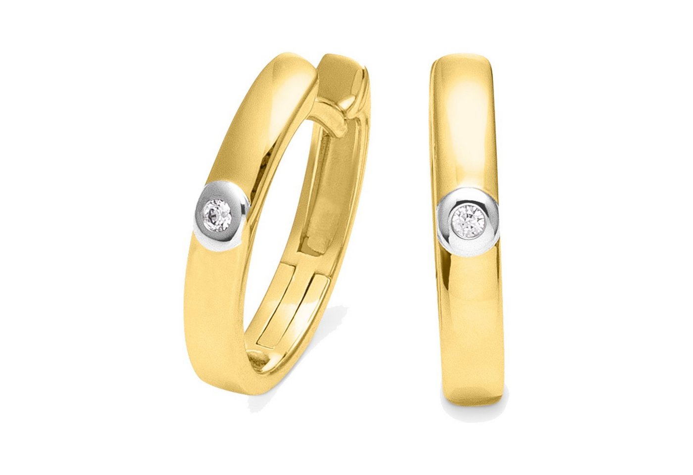 Orolino Paar Creolen Gold 585 Brillanten 0,02ct. von Orolino