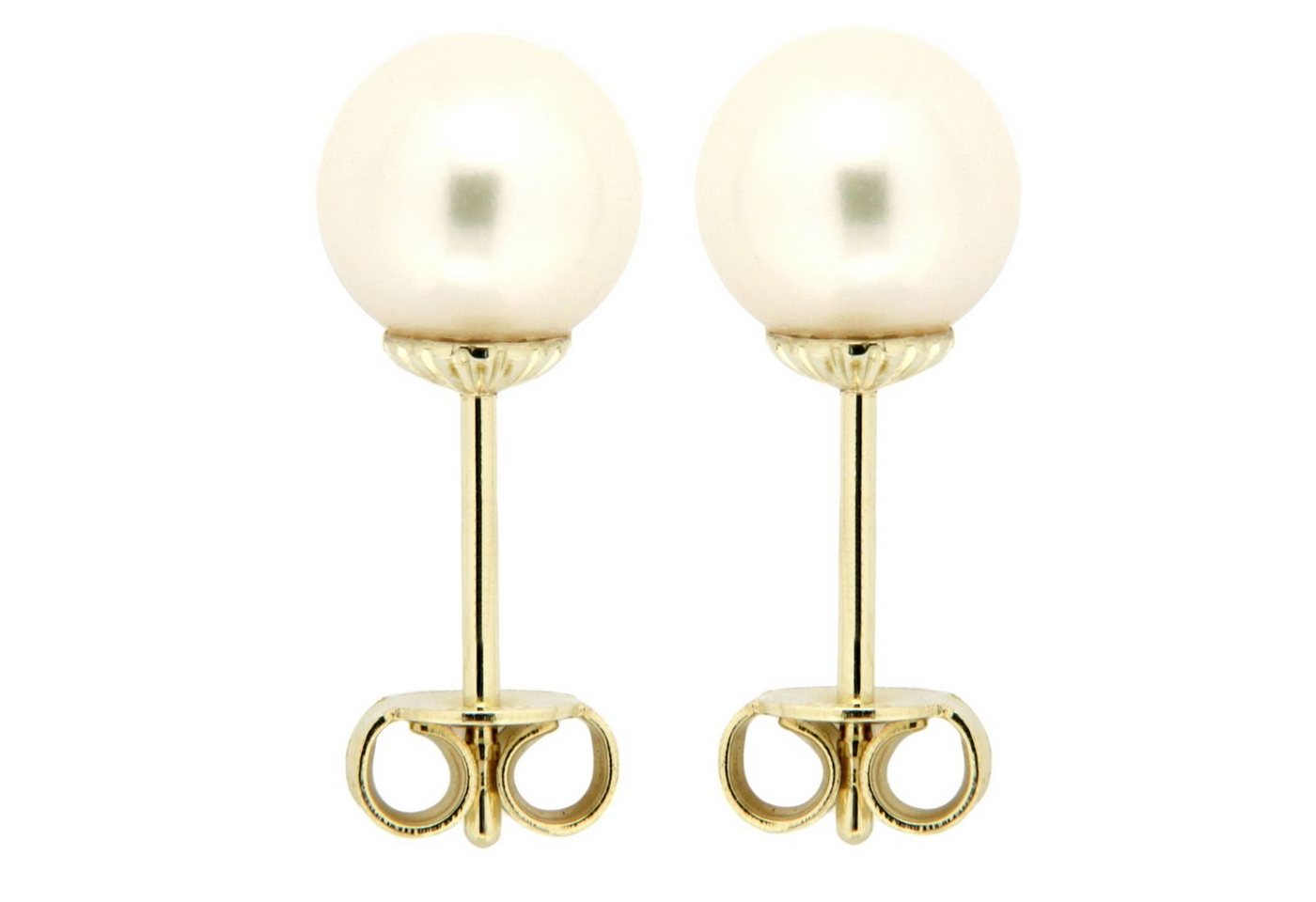 Orolino Paar Ohrstecker Gold 585 Perle weiß 6,5-7mm von Orolino