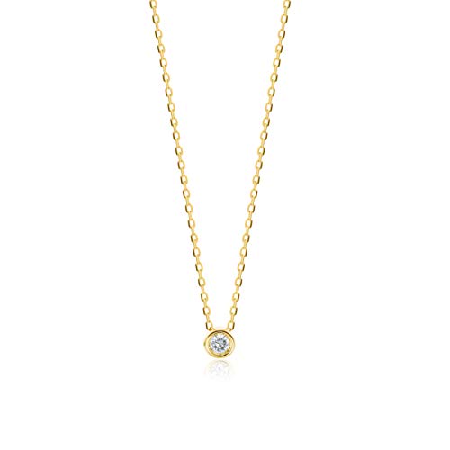 Orovi Damen Halskette mit Diamant GelbGold Kette 9 Karat (375) Brillanten 0.04crt, Goldkette von OROVI