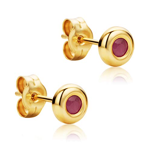 Orovi Damen Ohrstecker Ohrringe Set,Gelbgold Ohrstecker 9Karat (375) mit Ruby von OROVI