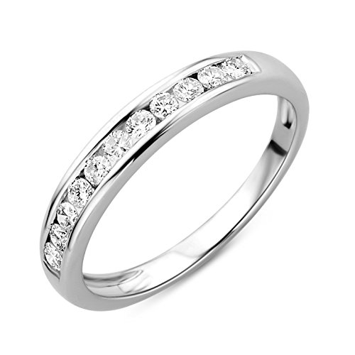 Orovi Damen-Ring Memoire Hochzeitsring Weißgold 14 Karat (585) Brillianten 0.33 carat Verlobungsring Diamantring von OROVI