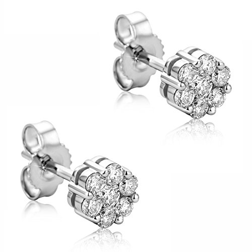 Orovi Ohrstecker Diamant Ohrringe Set,Damen Weißgold Ohrstecker 14 Karat (585) Brillanten 0.38crt von OROVI