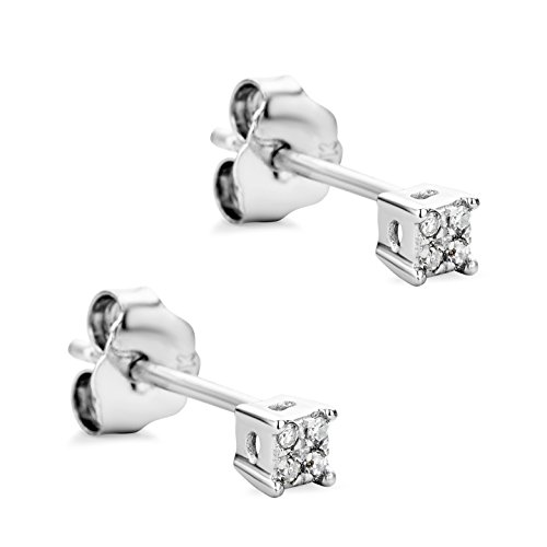 Orovi Ohrstecker Diamant Ohrringe Set,Damen Weißgold Ohrstecker 9 Karat (375) Brillanten 0.03crt von OROVI