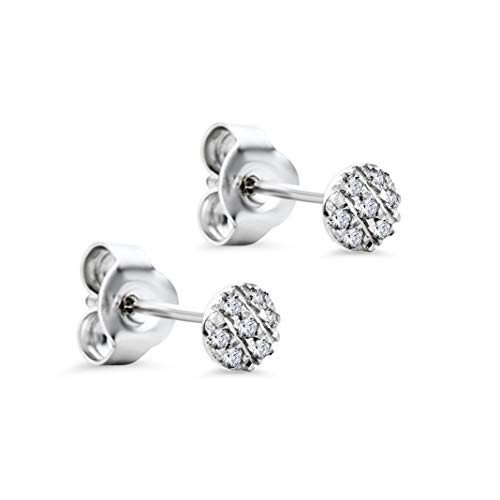 Orovi Ohrstecker Diamant Ohrringe Set,Damen Weißgold Ohrstecker 9 Karat (375) Brillanten 0.05crt von OROVI