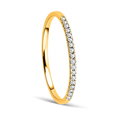 Orovi Ring Damen Ewigkeitsring Gelbgold 9 Karat / 375 Gold Diamant Brillianten 0,08 ct von OROVI