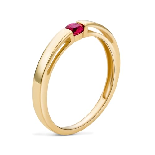 OROVI – Verlobungsring Damen aus 9 Ct Gelbgold (375) mit Solitär Rubin im Brillantschliff (0.15 Ct) – Solitärring Edelstein zur Verlobung – Damenschmuck Hypoallergen & handgefertigt (Gr. 48) OROVI – Verlobungsring Damen aus 9 Ct Gelbgold (375) mit Solitär Rubin im Brillantschliff (0.15 Ct) – Solitärring Edelstein zur Verlobung – Damenschmuck Hypoallergen & handgefertigt (Gr. 48) von OROVI