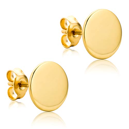 Orovi Damen Ohrringe Gelbgold Ohrstecker Rund 9 Karat (375) Gold Ohrring in Italien hergestellt von OROVI