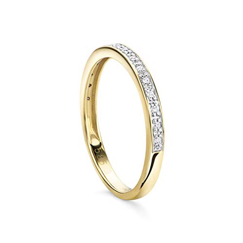OROVI Schmuck Damen Ring Gelbgold 0.05 Ct Diamant Ewigkeitsring 14 Karat (585) Gold und Diamanten Brillanten von OROVI